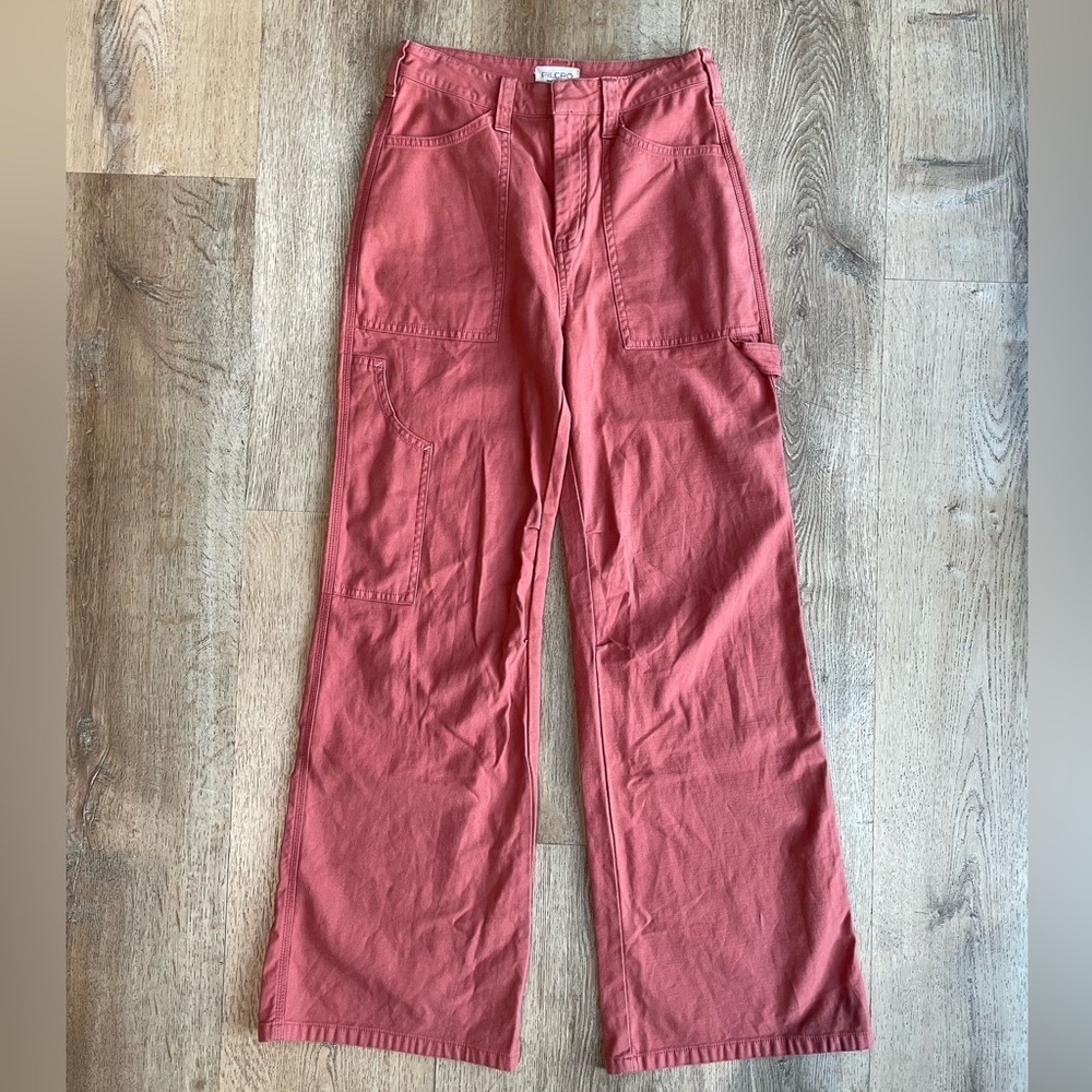 Pilcro Utility Wide Leg Carpenter Pants Coral Pink Size 24 Women’s Anthropologie